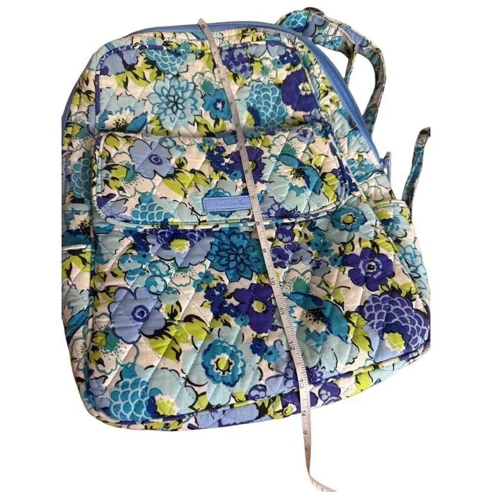 Vera Bradley Women's Quilted Blueberry Blooms Mini Backpack with Pouch Blue Mini